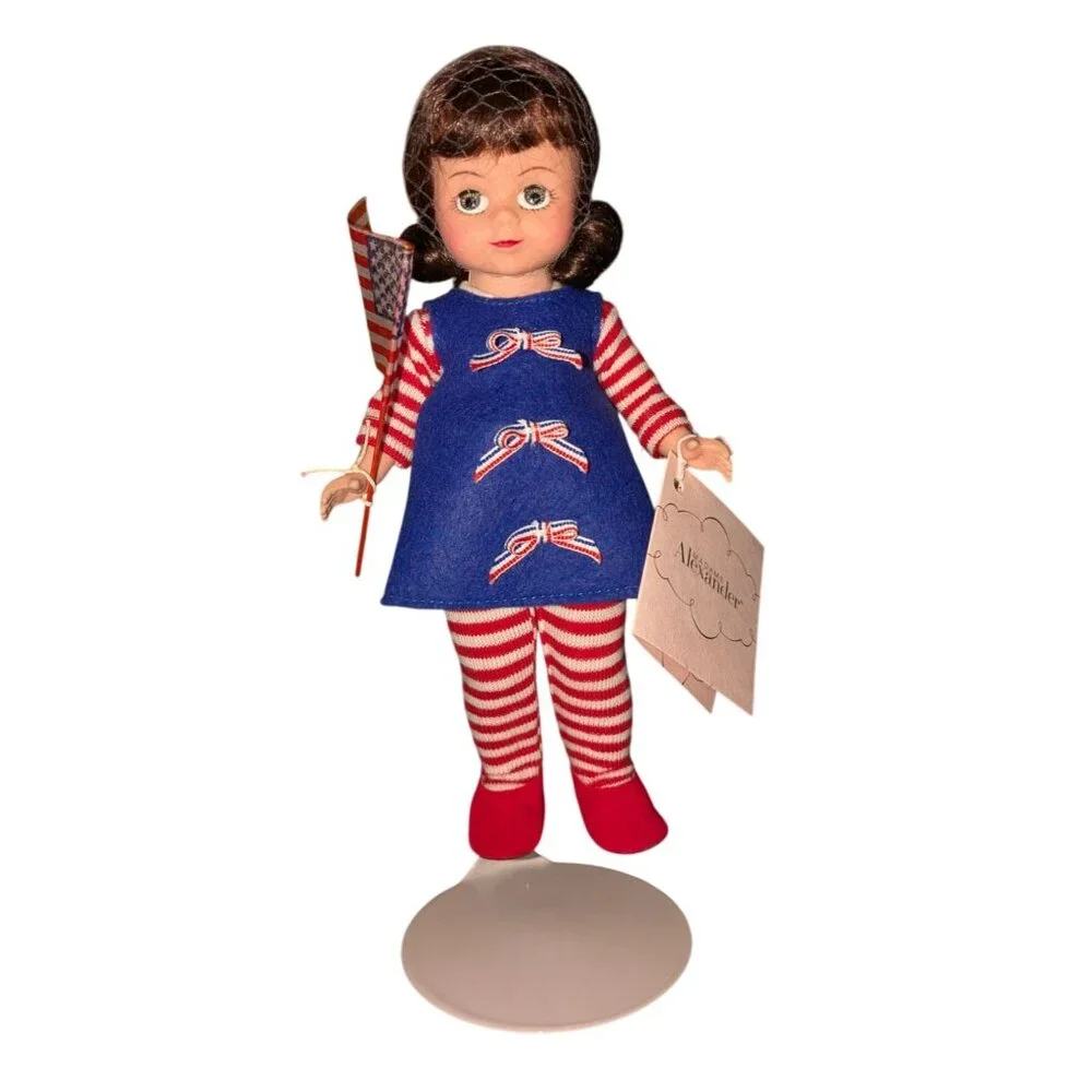 Madame Alexander Waving The Flag Maggie Doll #34395 stand Box Tag - Picture 2 of 14